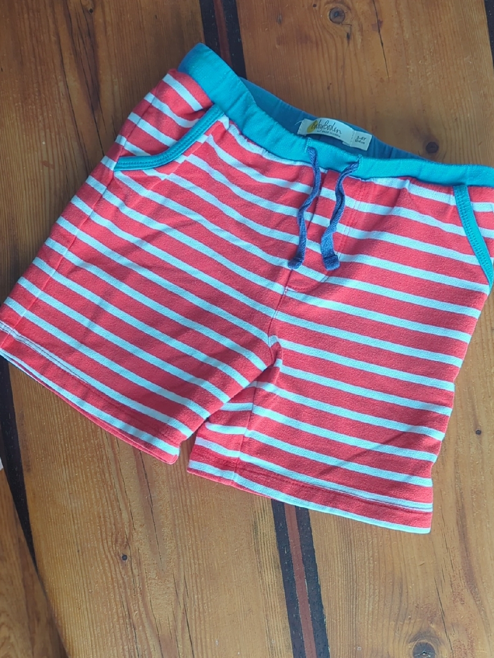 Baby Boden Pink and Turquoise Striped Girls' Shorts